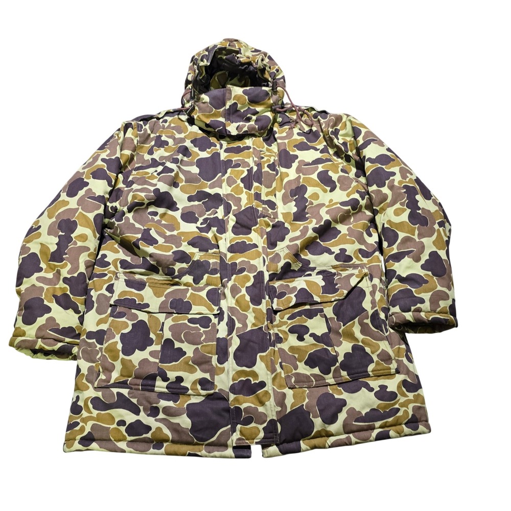 Avid Outdoor Parka Jacket Mens XL Brown Duck Hunter Camo‎ Hooded Insulated 4319